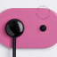 pink flush mount outlet & switch – black pushbutton