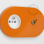 orange flush mount outlet & two-way or simple switch – raw brass toggle