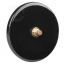 black porcelain switch - brass pushbutton
