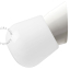 White wall light fixture with glass shade.