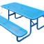 Table de jardin en acier.