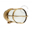 Marine-inspired brass wall or ceiling light with opal glass.