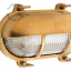 Raw brass ship wall light for outdoor use or bathroom.