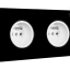 double flush mount black porcelain outlet