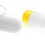Yellow porcelain wall light with glass lampshade.