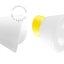 Yellow porcelain wall light with glass lampshade.