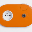 orange flush mount outlet & two-way or simple switch – nickel-plated toggle