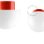Porseleinen lamp in de kleur rood.