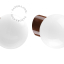 Brown porcelain wall light with glass lampshade.