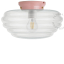 Pink porcelain Art Deco light with glass shade.