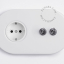 white flush mount outlet & two-way or simple switch – double nickel-plated toggle