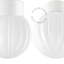 Lampe en porcelaine blanche avec abat-jour en verre.