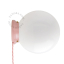 Lampe Art Deco en porcelaine rose avec globe en verre.