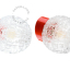 Red porcelain wall light with glass lampshade.