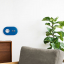 blue wall outlet with double switch - nickel-plated pushbuttons