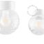 White porcelain lamp with glass lampshade.