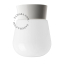 White ceiling light with glass shade.