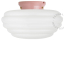 Pink porcelain Art Deco light with glass shade.