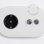 white flush mount outlet & two-way or simple switch – nickel-plated toggle & pushbutton