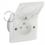 White outlet with lid - type E.