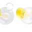 Yellow porcelain wall light with glass lampshade.
