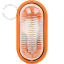 Oval orange bulkhead light.