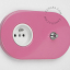 pink flush mount outlet & switch – nickel-plated pushbutton
