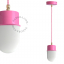 pink pendant light with glass shade