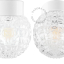 Lampe en porcelaine blanche avec abat-jour en verre.
