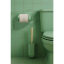 Green porcelain toilet brush holder.