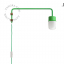 Green wall lamp with swing arm.