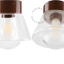 Lampe ronde en porcelaine marron.