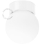 Lámpara de porcelana blanca con pantalla de vidrio.