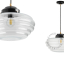 Zwarte hanglamp met textielsnoer.