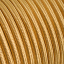 Gold-coloured fabric-covered cable.