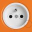 orange flush mount outlet & switch – nickel-plated pushbutton