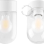Lampe en porcelaine blanche avec abat-jour en verre.