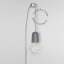 grey porcelain plug-in pendant light with switch and plug