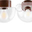 Lampe ronde en porcelaine marron.