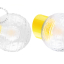 Yellow porcelain wall light with glass lampshade.