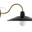 black or white enamel swan neck wall light with brass arm