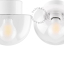 Lampe en porcelaine blanche avec abat-jour en verre.