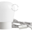 White porcelain table lamp with glass shade.