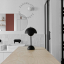 black porcelain light with glass shade