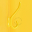 Yellow porcelain double coat hook.