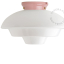 Pink porcelain Art Deco light with glass shade.