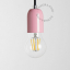 Pink lampholder in metal.