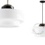 Zwarte hanglamp met textielsnoer.