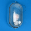 Blauwe, ovale lamp.