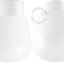 Lampe en porcelaine blanche avec abat-jour en verre.